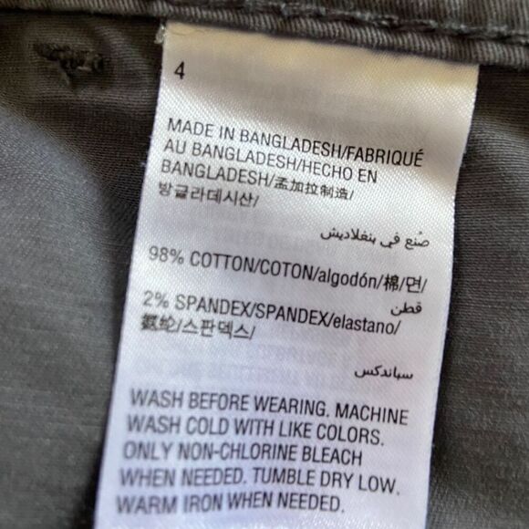 Style & Co Charcoal Gray Cropped Utility Pants Size 4 Cotton Blend - Picture 4 of 11